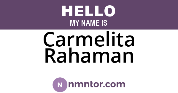 Carmelita Rahaman