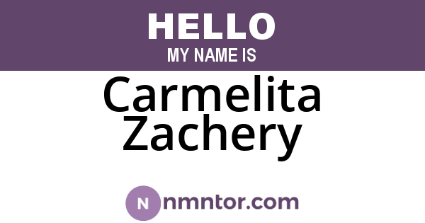 Carmelita Zachery
