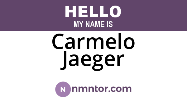 Carmelo Jaeger