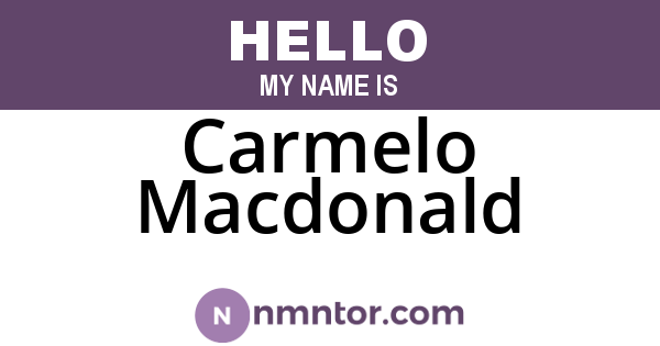 Carmelo Macdonald