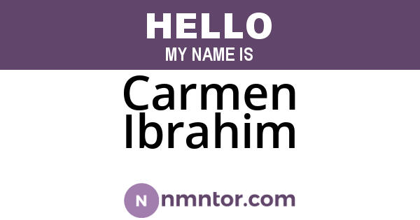 Carmen Ibrahim