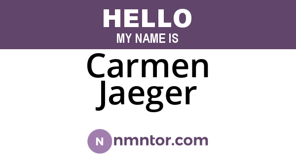 Carmen Jaeger