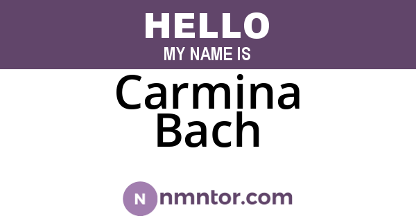 Carmina Bach