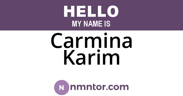 Carmina Karim
