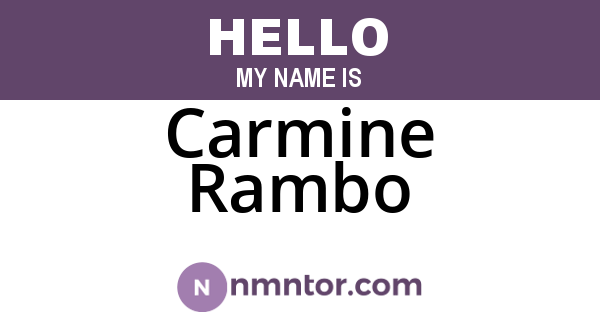 Carmine Rambo