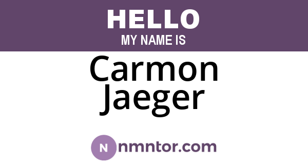 Carmon Jaeger