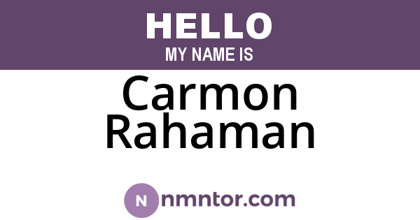 Carmon Rahaman