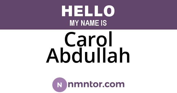 Carol Abdullah