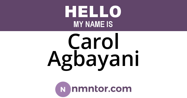 Carol Agbayani