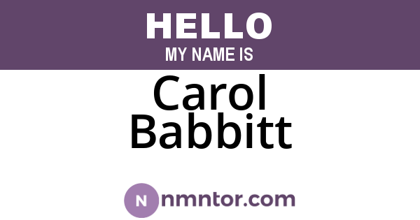 Carol Babbitt