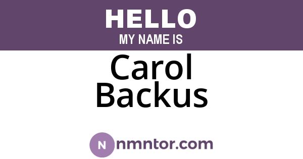 Carol Backus