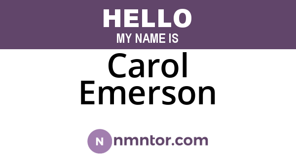 Carol Emerson