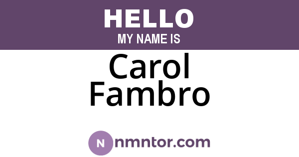 Carol Fambro
