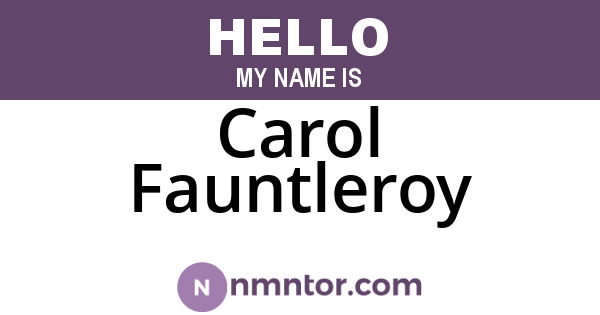 Carol Fauntleroy