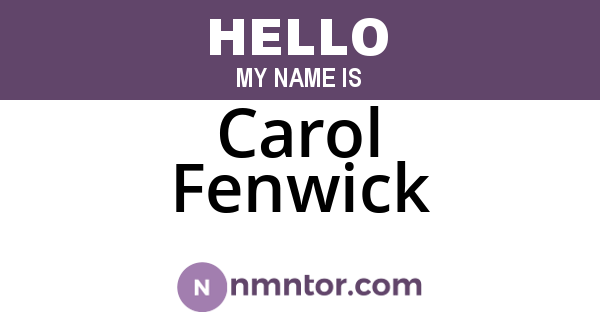Carol Fenwick