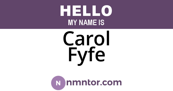 Carol Fyfe
