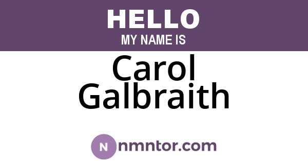 Carol Galbraith