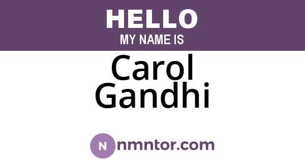 Carol Gandhi