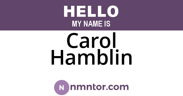 Carol Hamblin