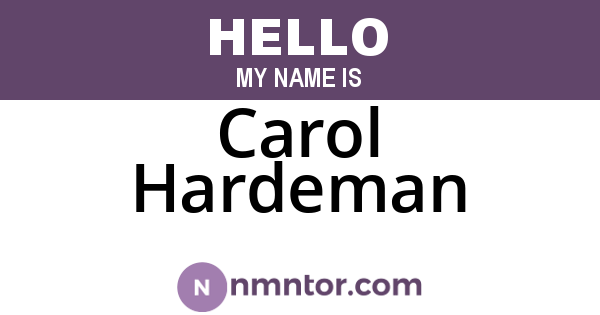 Carol Hardeman