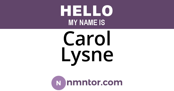 Carol Lysne