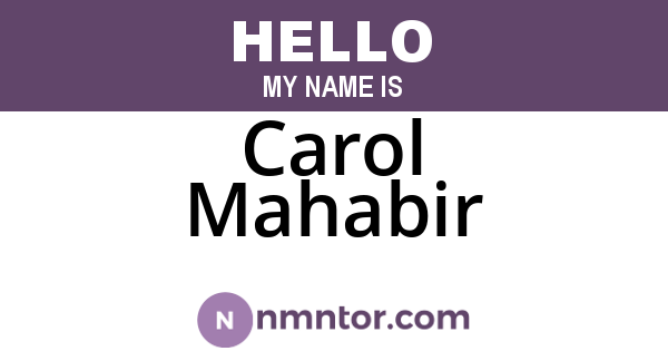 Carol Mahabir