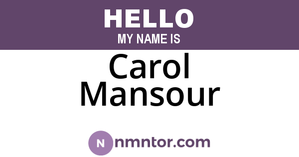 Carol Mansour