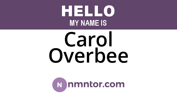 Carol Overbee