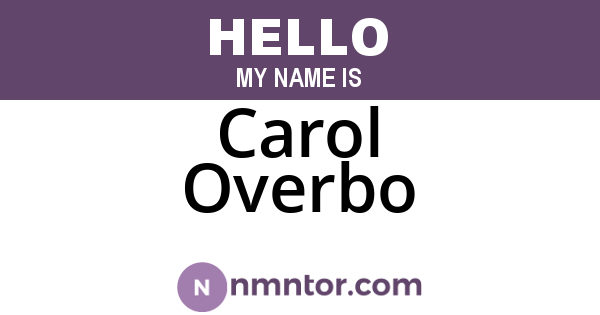 Carol Overbo