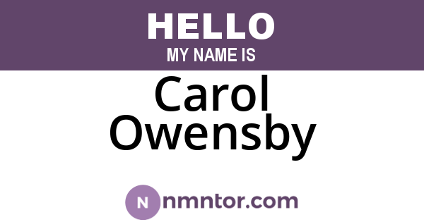 Carol Owensby