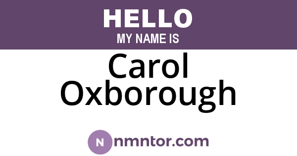 Carol Oxborough