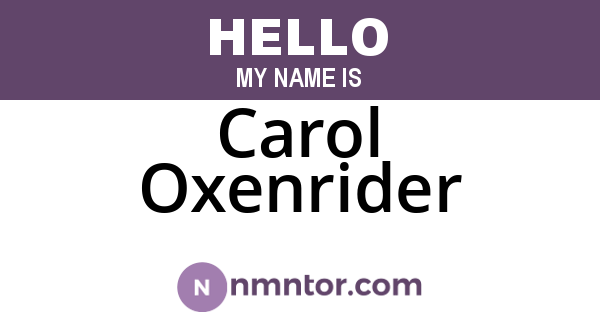 Carol Oxenrider