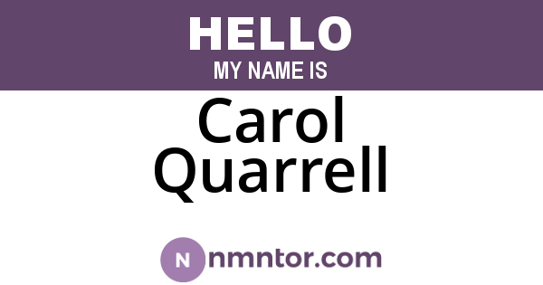 Carol Quarrell