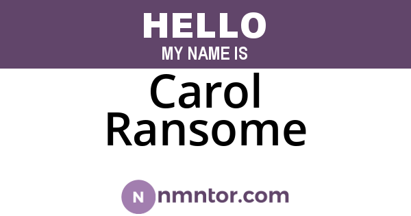 Carol Ransome