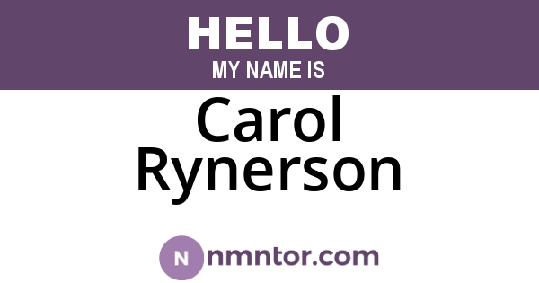 Carol Rynerson