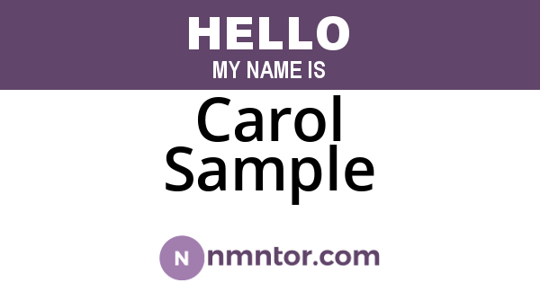 Carol Sample