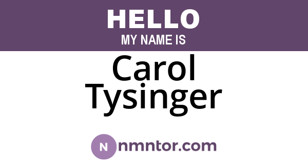 Carol Tysinger