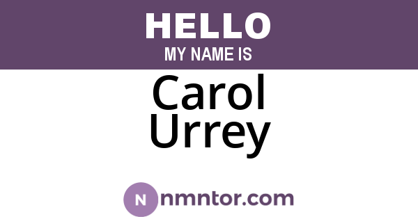 Carol Urrey