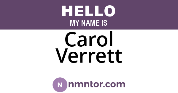 Carol Verrett