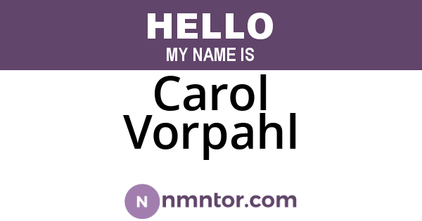 Carol Vorpahl