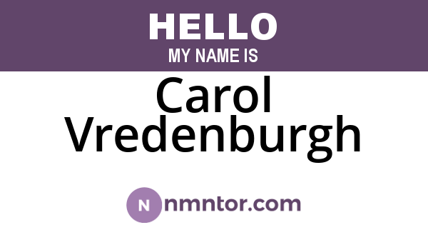 Carol Vredenburgh