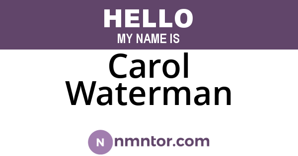 Carol Waterman