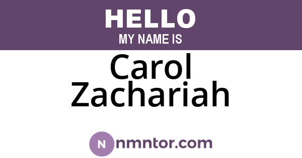Carol Zachariah