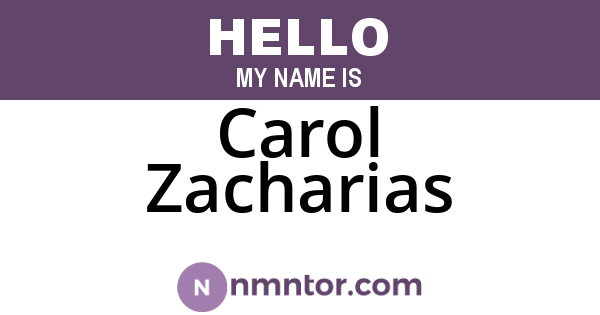 Carol Zacharias