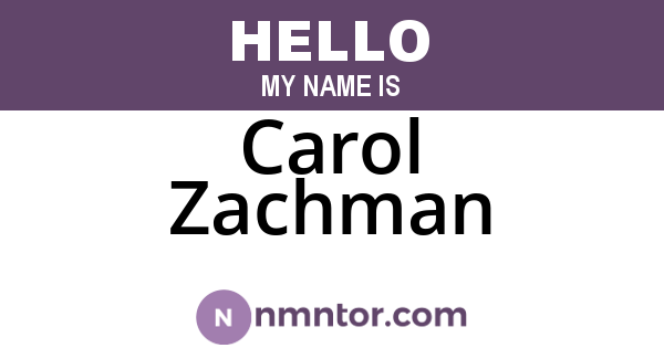 Carol Zachman