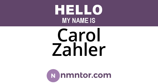 Carol Zahler