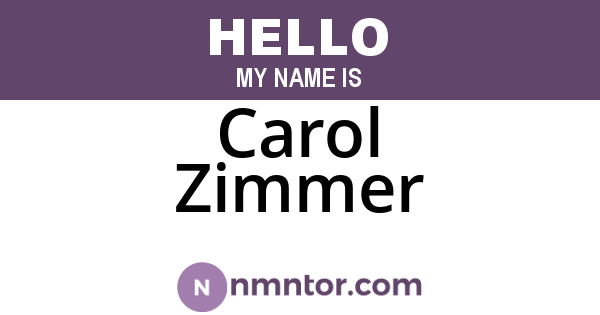 Carol Zimmer