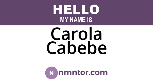 Carola Cabebe