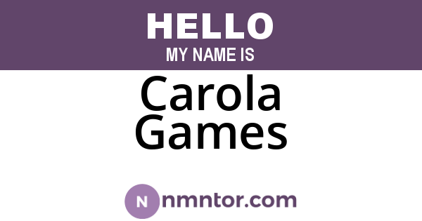 Carola Games