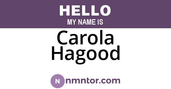 Carola Hagood
